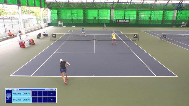 フルマッチ 全日本学生テニス選手権大会 女子ダブルス準々決勝 阿部宏美 西尾萌々子 筑波大 Vs 照井妃奈 川出莉子 筑波大 Univas ユニバス