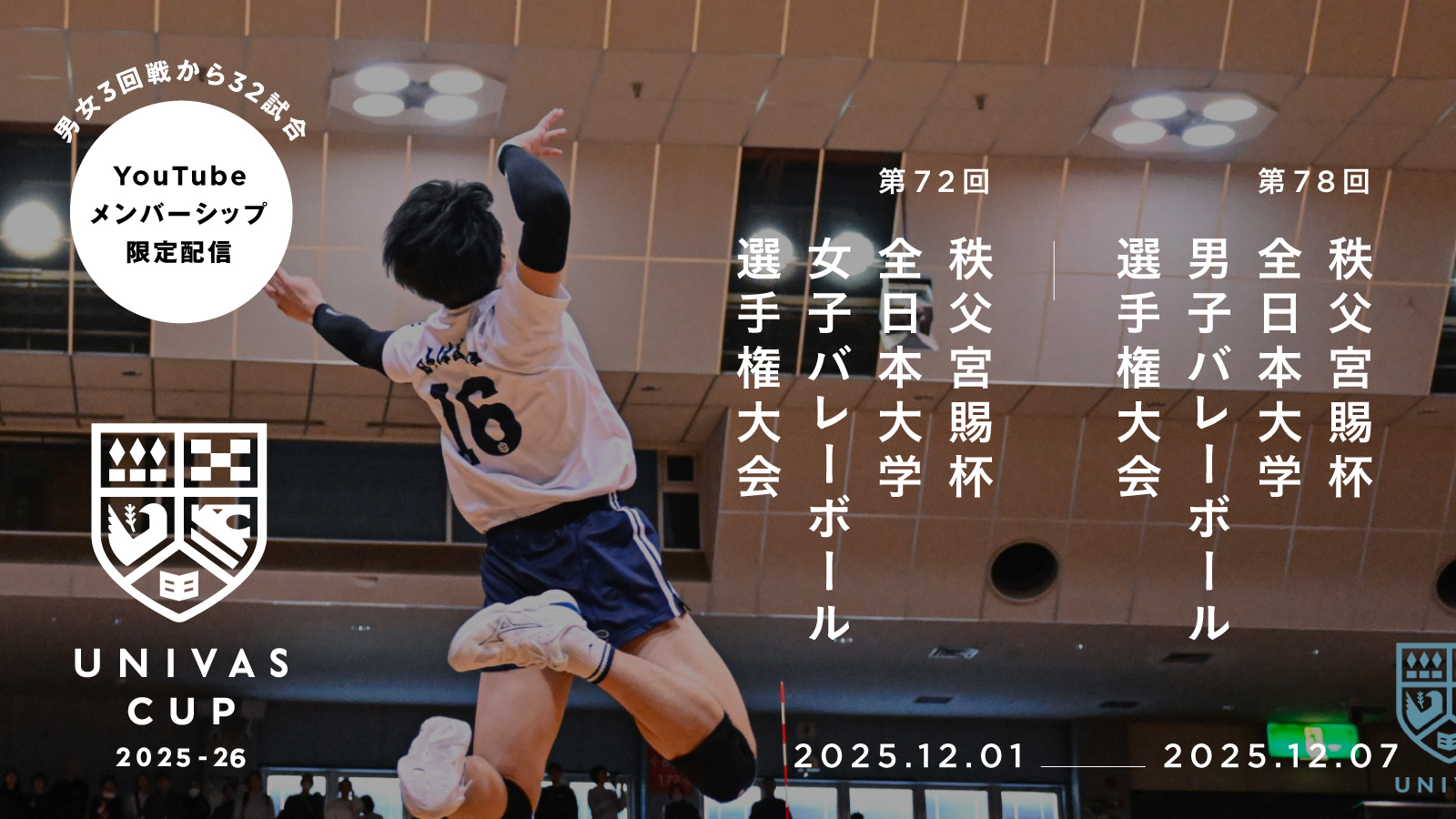 UNIVAS CUP STAGE.27/第78回 秩父宮賜杯全日本バレーボール大学男子選手権大会/第72回 秩父宮妃賜杯全日本バレーボール大学女子選手権大会 概要