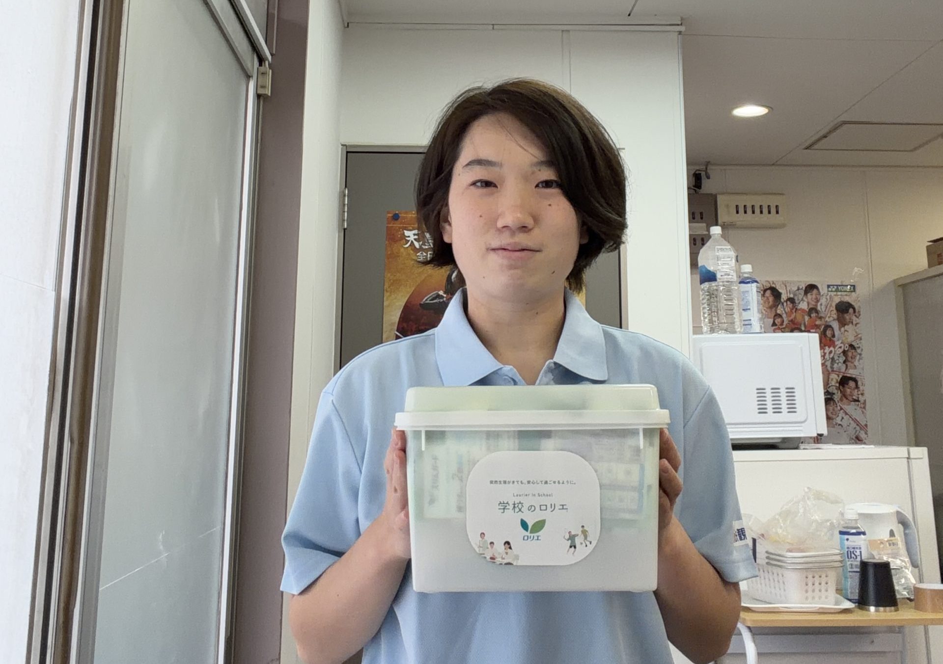 令和8年度全日本学生ソフトテニス大会での「学校のロリエ」設置風景2